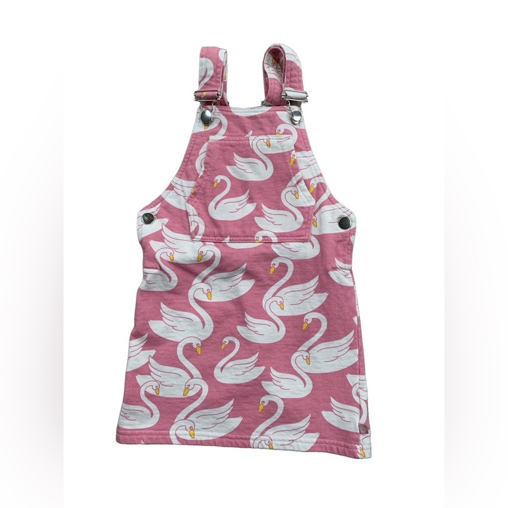 Smafolk Size 4-5 Swan Print Organic Jumper Dress